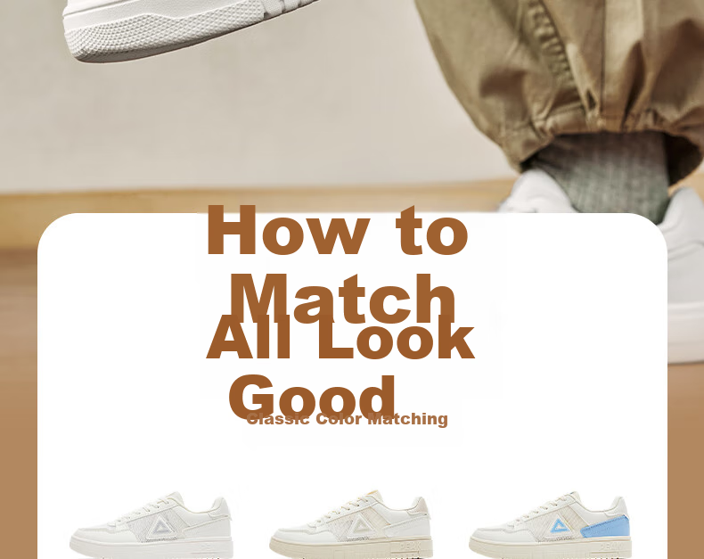 PEAK Air Force One Sneakers for Men, Summer Mesh Breathable Wear-Resistant White Shoes, Soft-Soled Sports Shoes DB520087, Cream White, Size 41 5