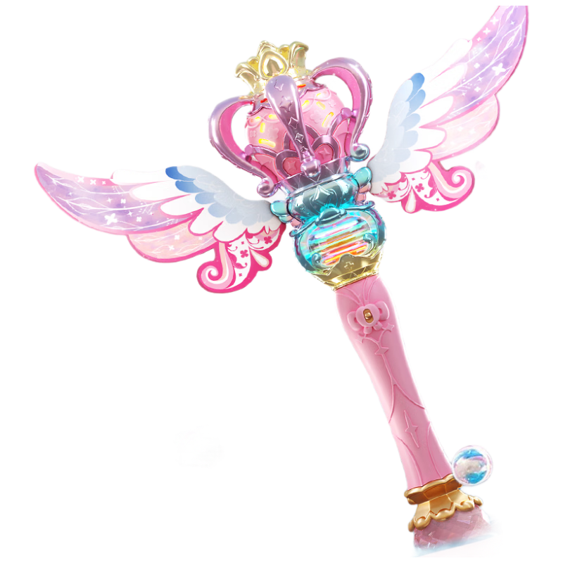 Lingdong Baby Children's Magic Bubble Machine Princess Bubble Wand Glowing Music Toy for Girls Ages 3 to 6 Children's Day Gift