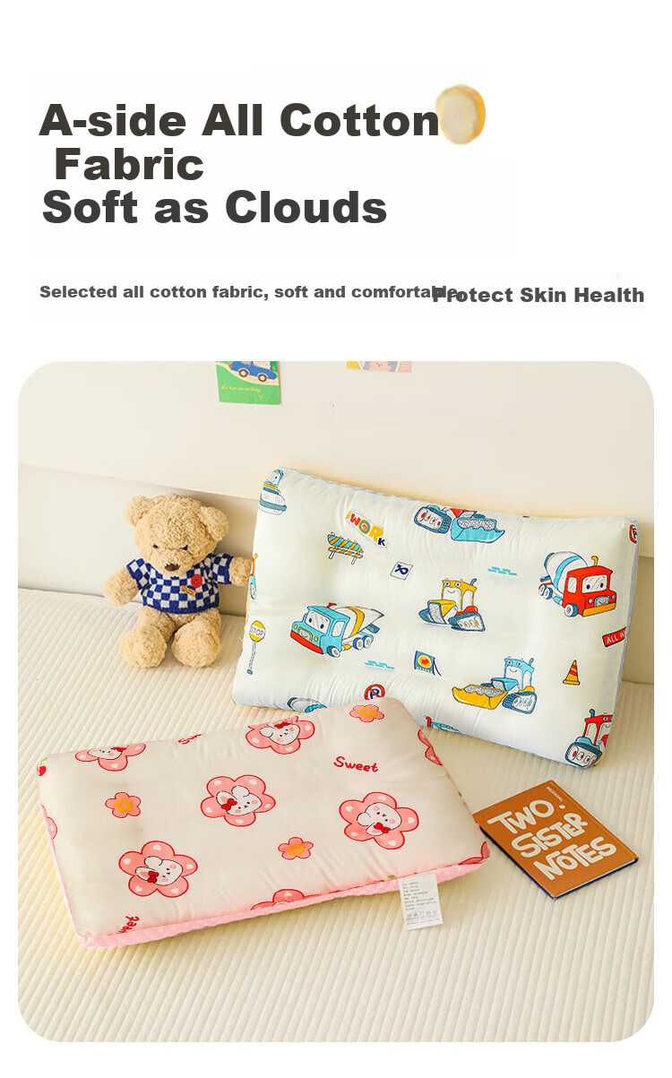 Aibaoshi Children's Pillow, Summer Ice Bean Pillow for Primary School Students, Nap Pillow, Kindergarten Pillow, Washable, Happy Caravan S761 4