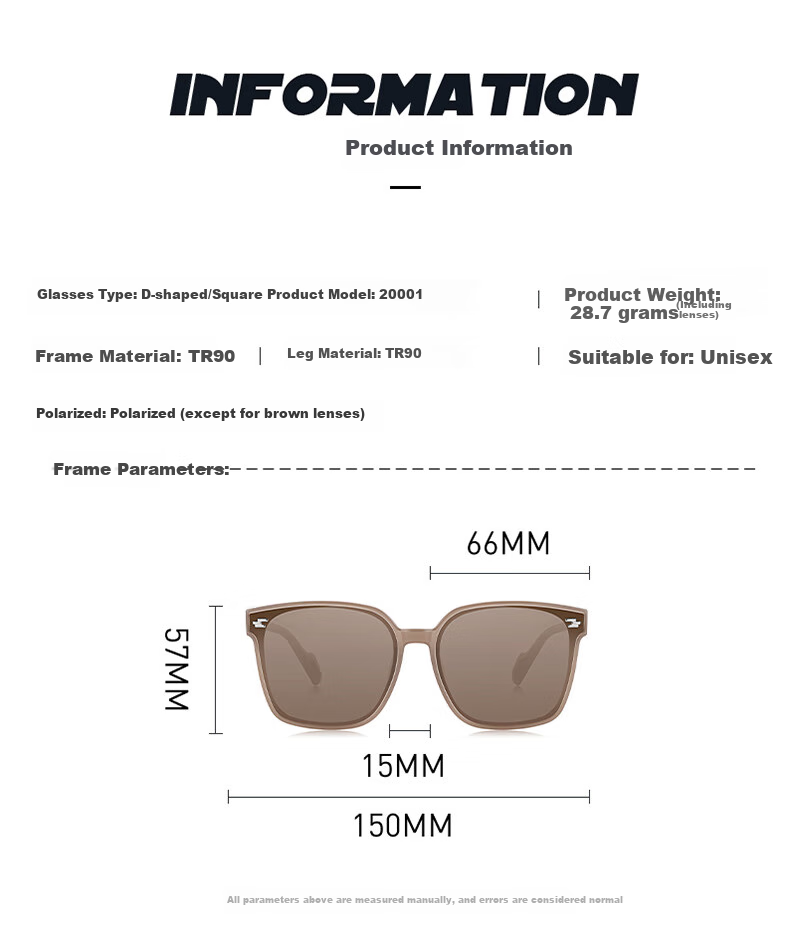 Chaersitaoxin Polarized Sunglasses for Men And Women, Large Frame Sunglasses for Driving And Photography, GM Style Glasses And Sunglasses for Women, Black Frame CJ20001 Back to School 6