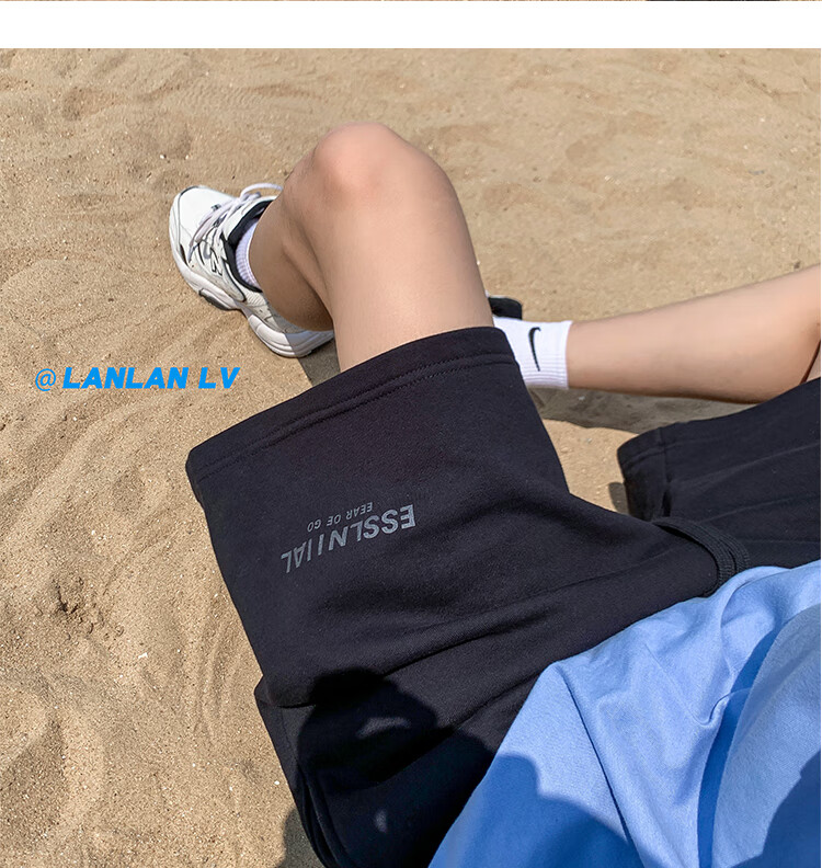 IZEXX Casual Shorts for Men, Summer Lightweight American High Street Loose Fit Sports Beach Shorts, Versatile IZ67 Gray M 5