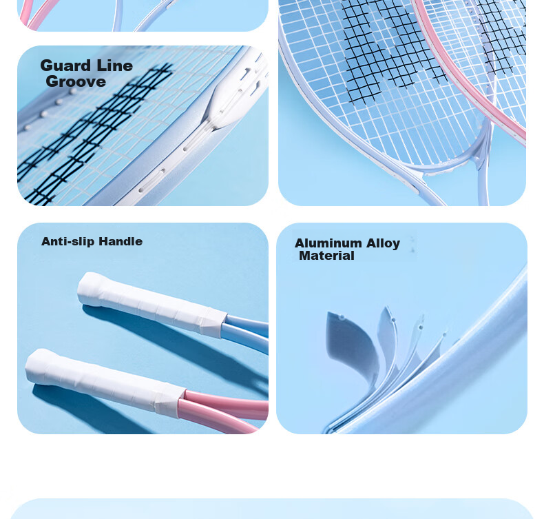 Deli & Angenite Beginner Training Tennis Racket, Entry-Level Entertainment Sports Durable Aluminum Alloy Single Racket Set, Youth Blue 5