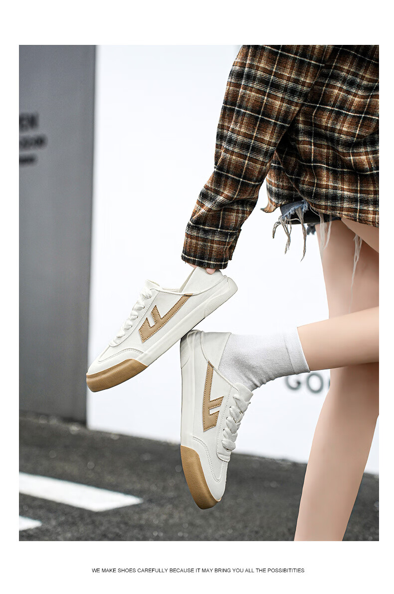 Huili Women's Canvas Shoes, 2025 Summer New Style Versatile Breathable Slip-On Sneakers, Casual Shoes for Women, White/khaki, Size 35 22