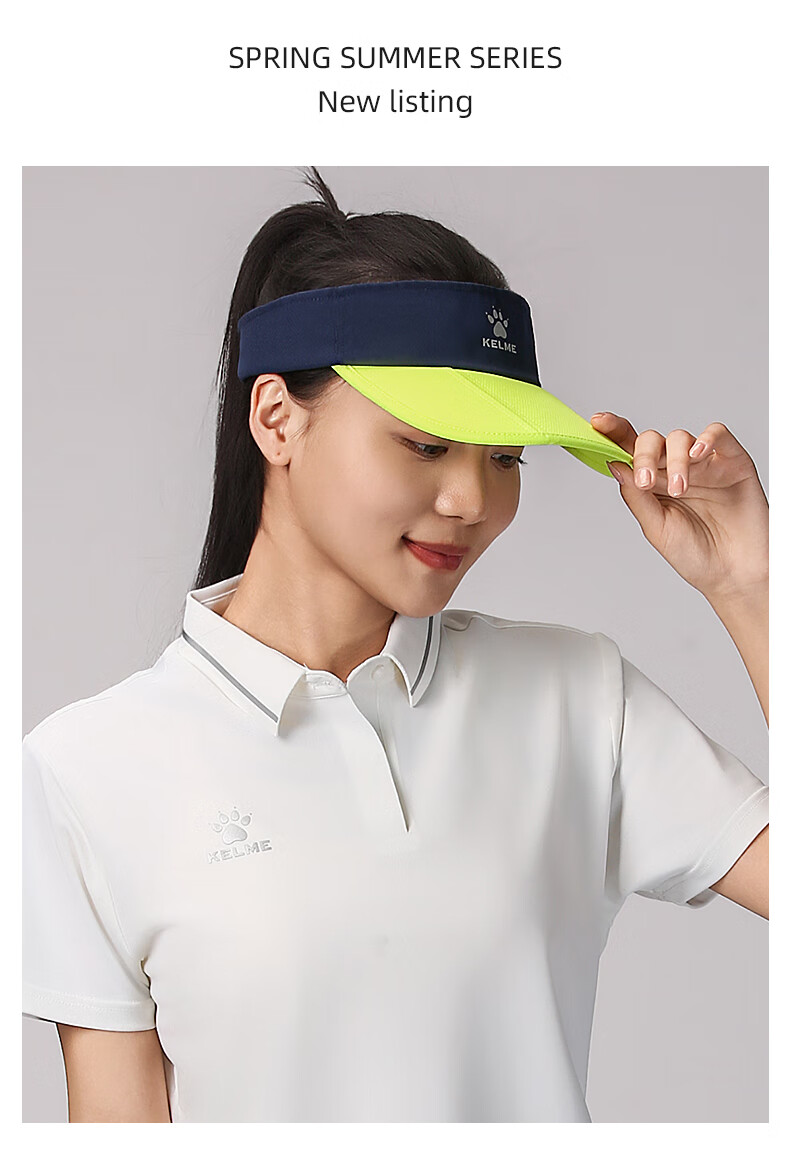 KELME Summer Sunshade Cap Unisex Open-Top Foldable Running Lightweight Breathable Sports Outdoor Quick-Dry Sun Protection Hat 19