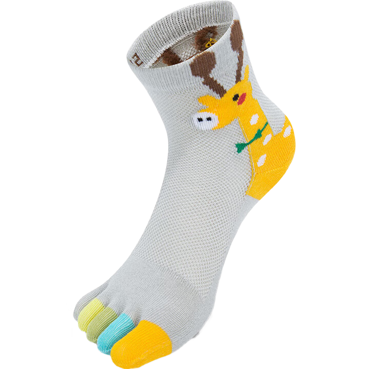 TFO 6th Generation Kids Five-Toe Socks Cartoon Outdoor Hiking Comfortable Toe-Separating Sports Socks 2902455 Gray