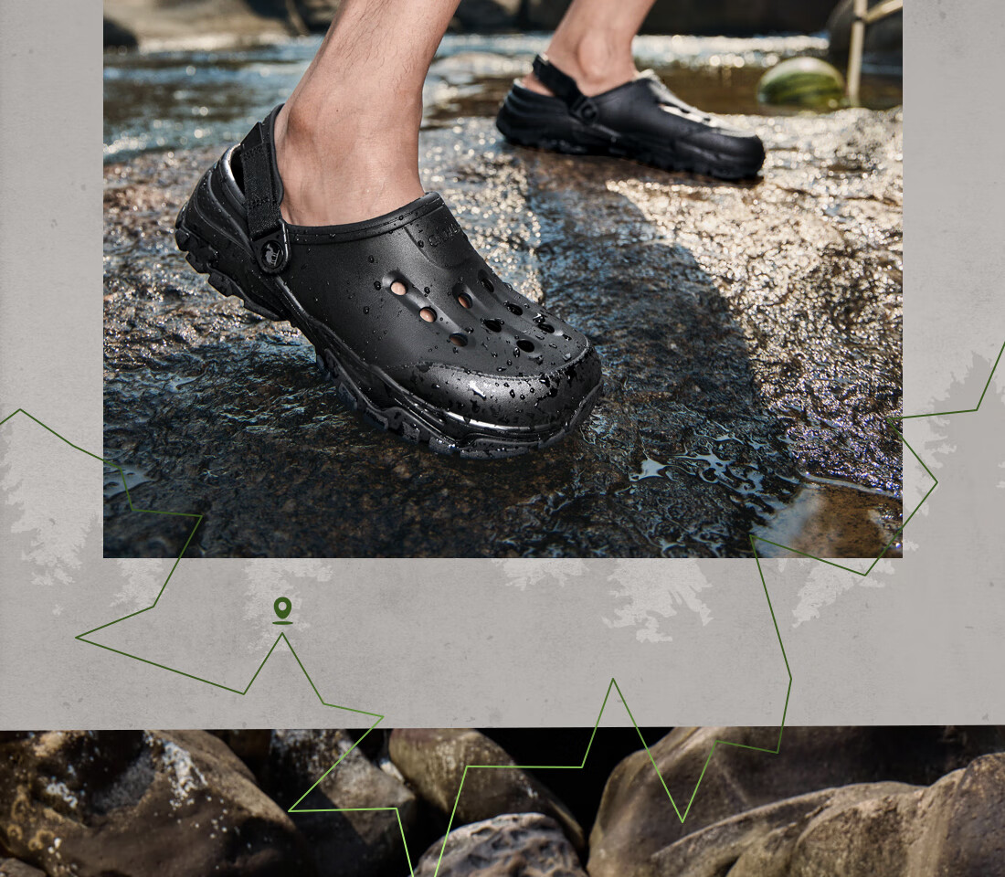 CAMEL Soft Cushioning Two-Way Thick-Soled Mountain Outdoor Sandals Breathable Men's Hole Shoes G15M776029 Black 42 21