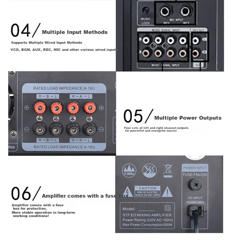 KIB KG1500 Home Theater Bluetooth Amplifier, Professional TV Karaoke Power Amplifier 8