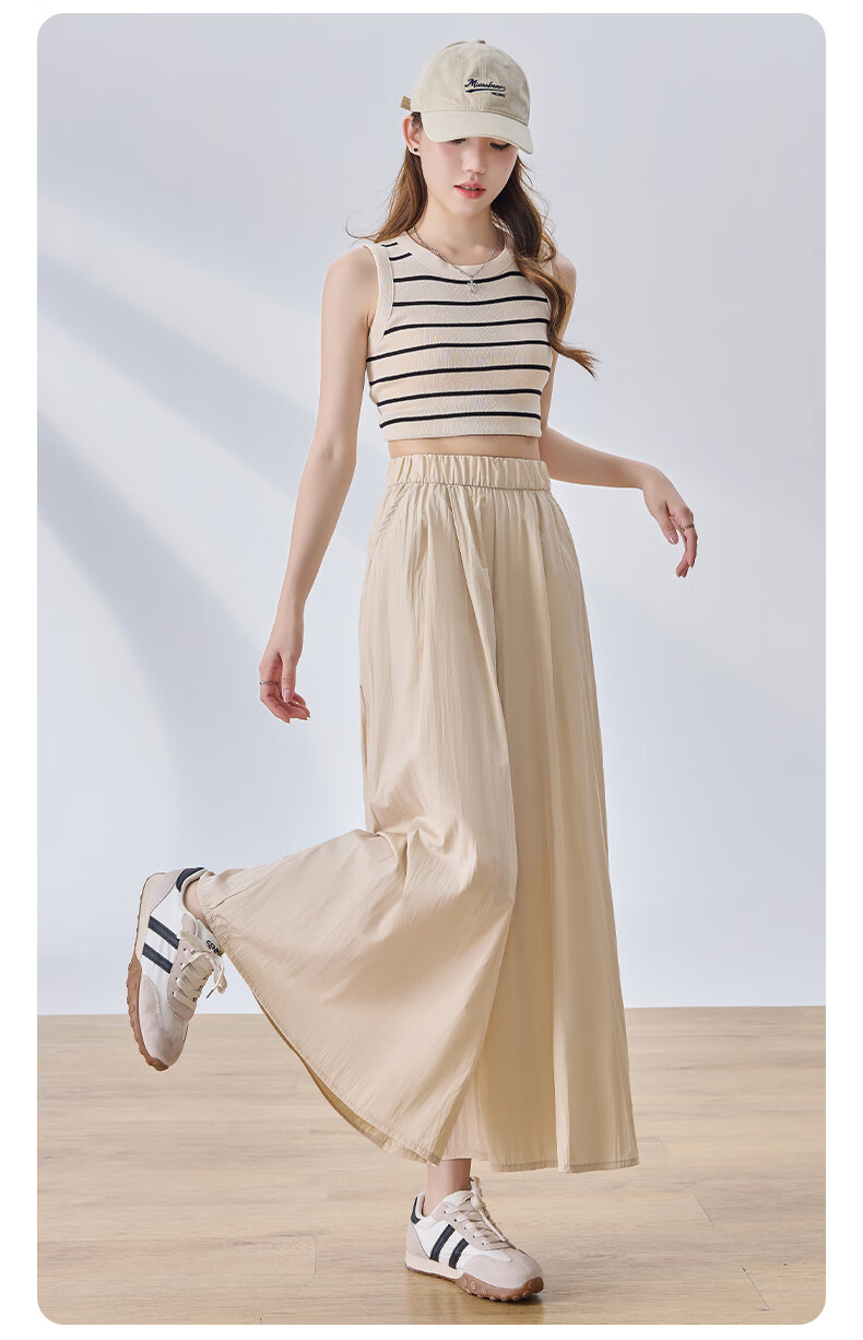 LangSha High-Waisted Yamamoto Skirt Pants for Women, Summer Lightweight Flowy Slimming A-Line Skirt Shorts, Loose Wide-Leg Pants for Petite Figures 4