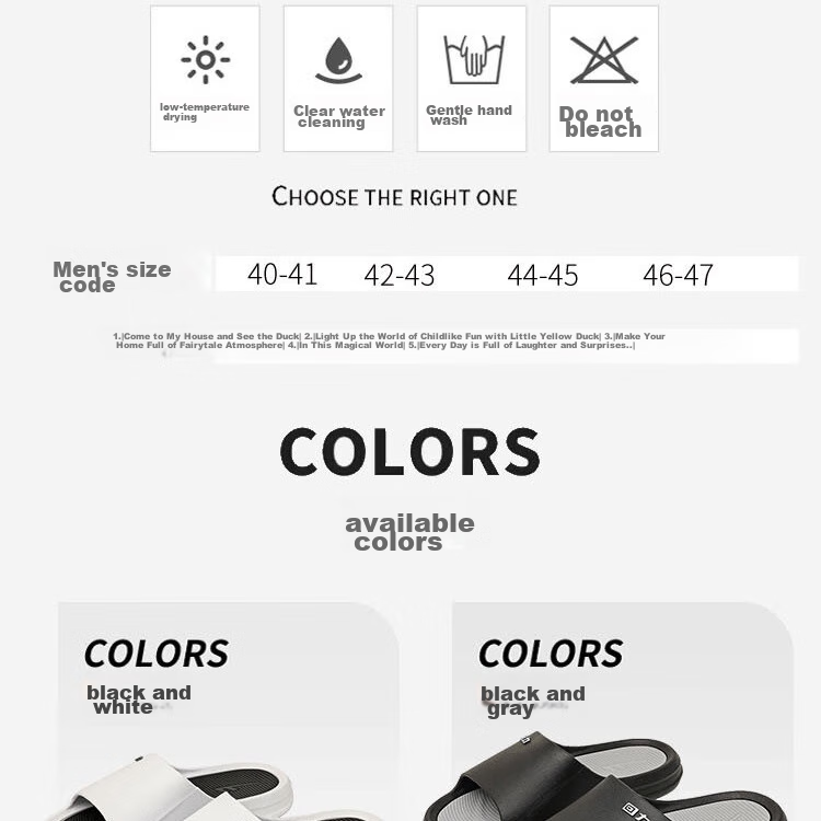 Huili Slippers, Comfortable for Stepping on Poop, Sports Bathroom Indoor Outdoor Wear, Non-Slip Sandals for Men, HL3980 Black And Gray, Size 46-47 13