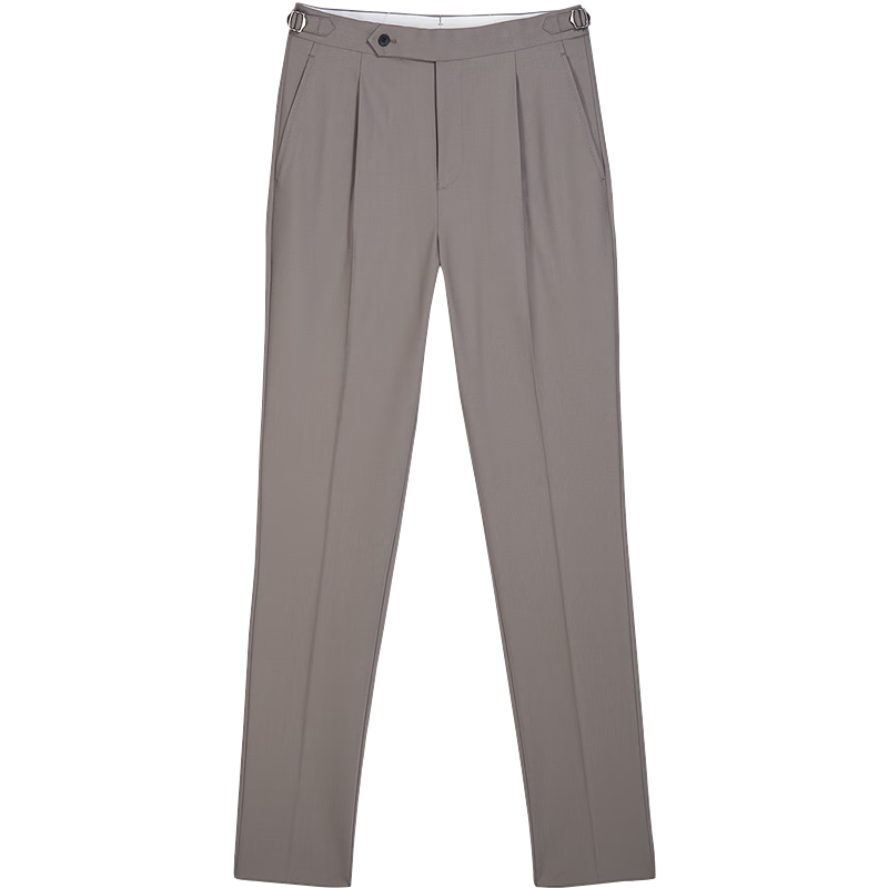 Goldlion Yun Chui Men's Spring Summer Dress Pants Machine Washable Slim Fit Easy Care Business Trousers Light Coffee 33