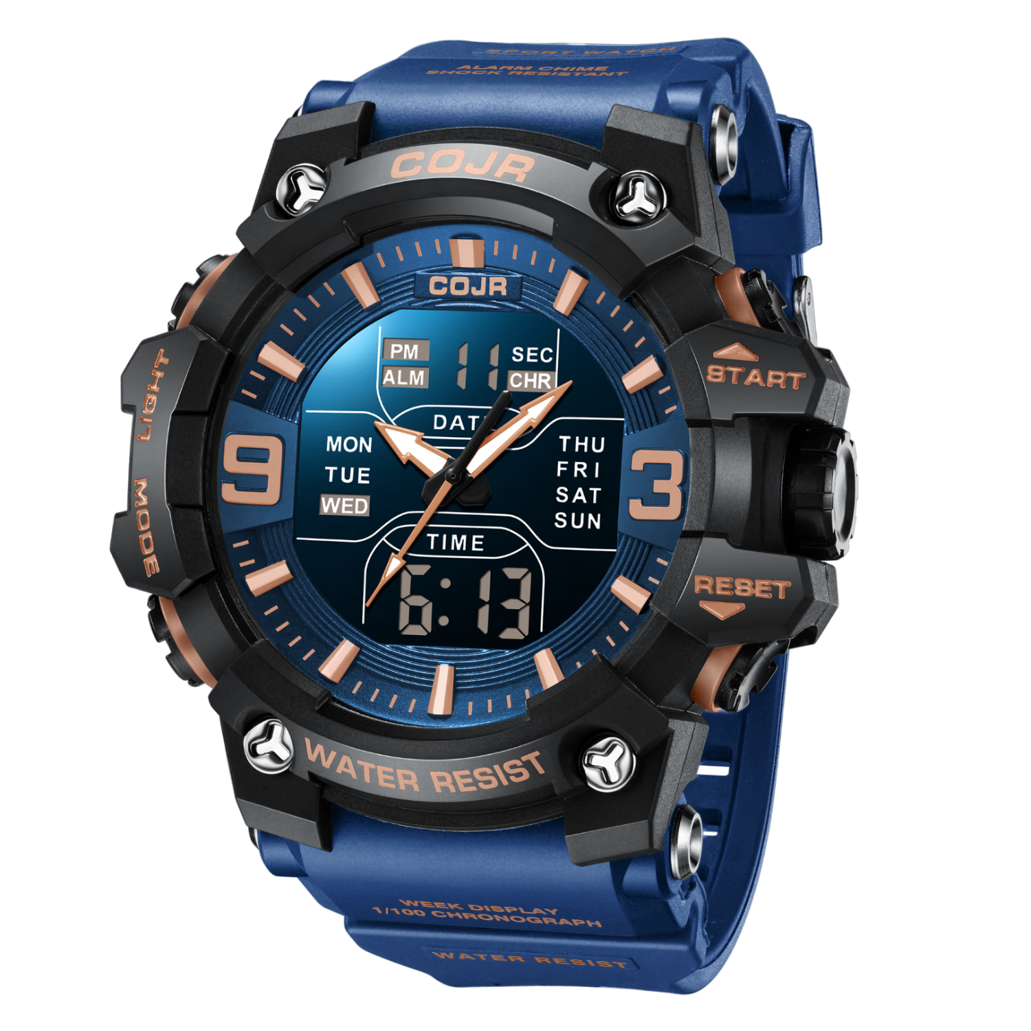 COJR Electronic Timing Watch for Men Students Youth High School Military Alarm Waterproof Sports