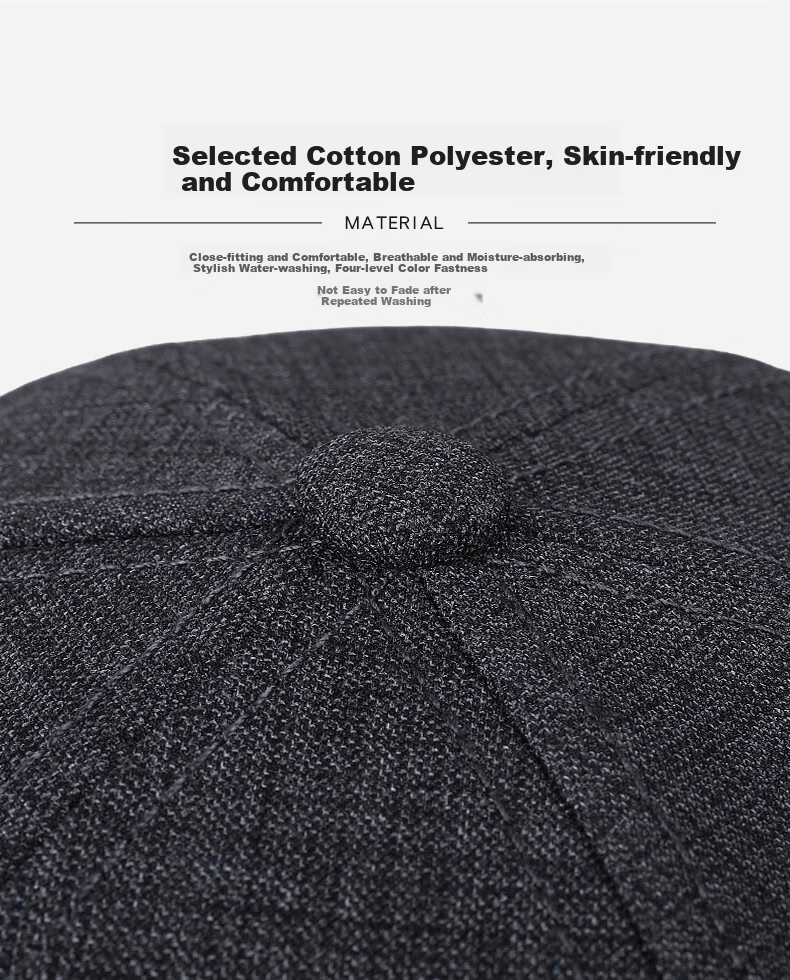 Denssyne Men's All-Season Casual Hard Brim Baseball Cap, Brand Authentic Sun Protection Cap for Middle-Aged And Elderly 5