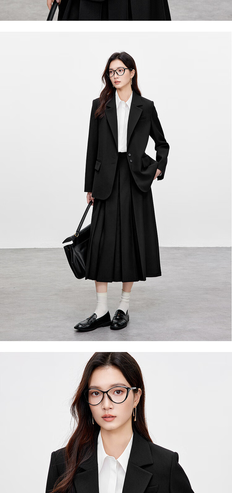 Sentubila Elegant Commuter Women's Autumn Wrinkle-Free Loose Blazer High-Intelligence Casual Jacket Black M 18