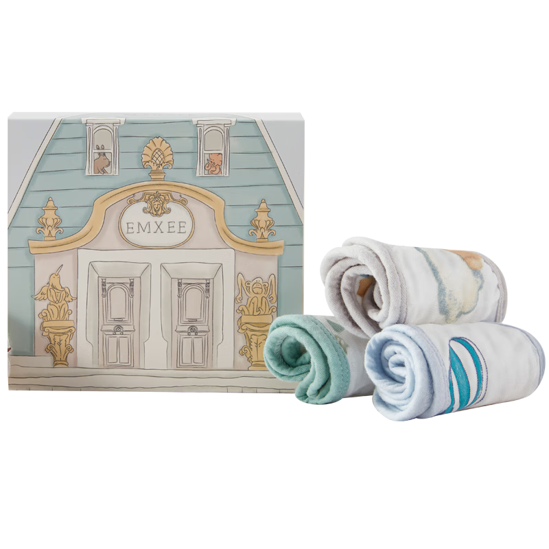 EMXEE Baby Drool Bib, Newborn Pure Cotton Soft Gauze Square Towel, Baby Face Towel, Children's Towel, Ultra-Soft Handkerchief
