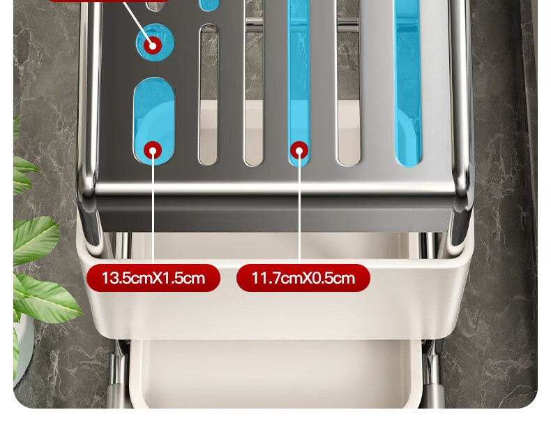 Jibaiju Kitchen Knife Rack Storage Chopsticks Holder Household Countertop Knife Stand Multifunctional Knife Organizer with Drip Tray 4