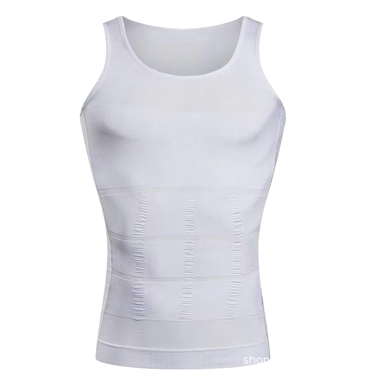 Daren Youxi Men's Tummy Control Vest Chest Binder Waist Slimming Shapewear White L