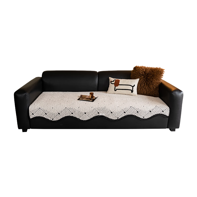 Wuyinliangpin Sofa Cover, Chenille Straight Row, Cat Scratch Resistant, One-Piece Non-Slip Sofa Slipcover, 90*260cm, Five-Seater