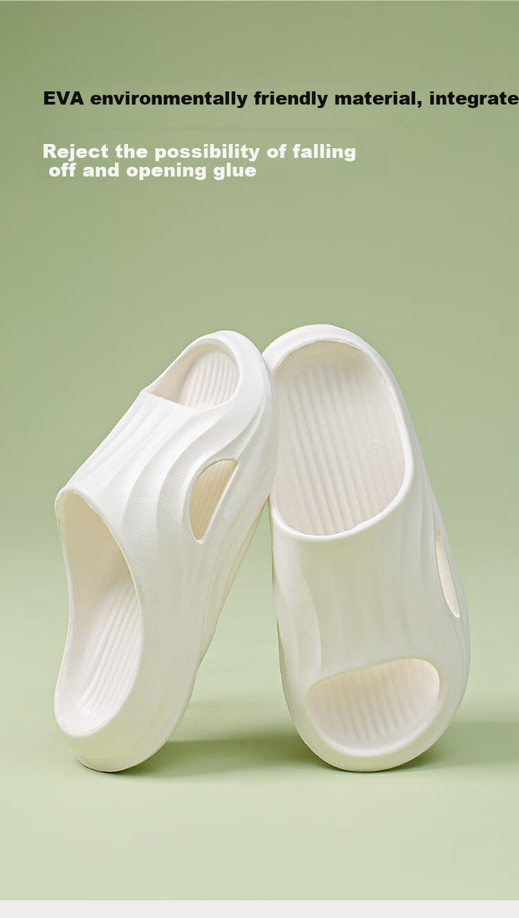 MINISO Slippers for Men And Women, Home Couple Comfortable Bathroom Non-Slip Odor-Resistant All-Season Slippers, Pearl White, Size 38-39 9