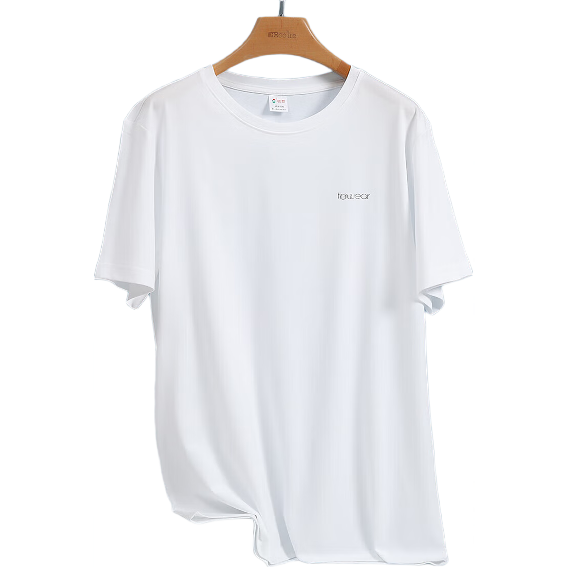 Hodo Men's Undershirt T-Shirt, Summer Short Sleeve, 100% Cotton, Comfortable And Breathable, for Outer Wear Or As Undershirt, Glacier White, Size 185