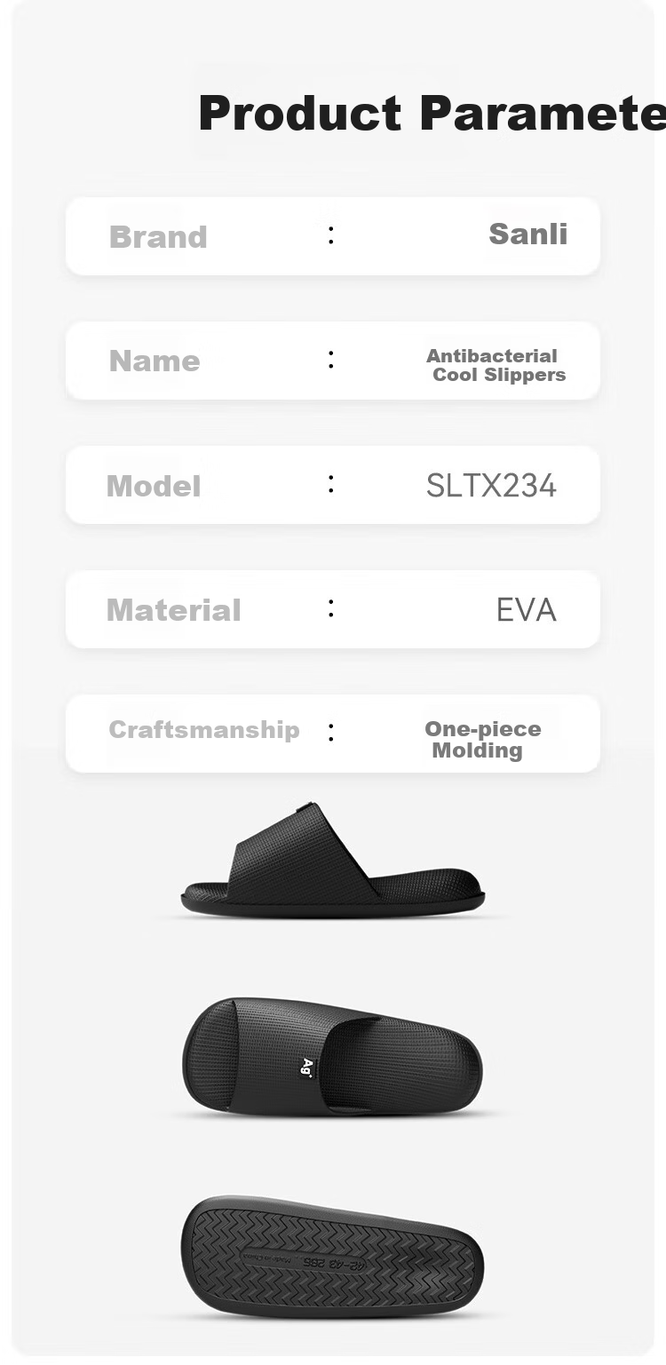 Sanli Non-Slip Indoor Home Slippers for Men And Women, Bathroom Outdoor Wear Summer Sandals, Gray, Size 40-41 10