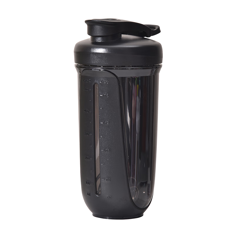Beisesi Shaker Bottle, Water Cup, Sports Fitness Water Bottle, Smoothie Cup, Meal Replacement Cup, Protein Powder Mixing Cup, 680ML, Black