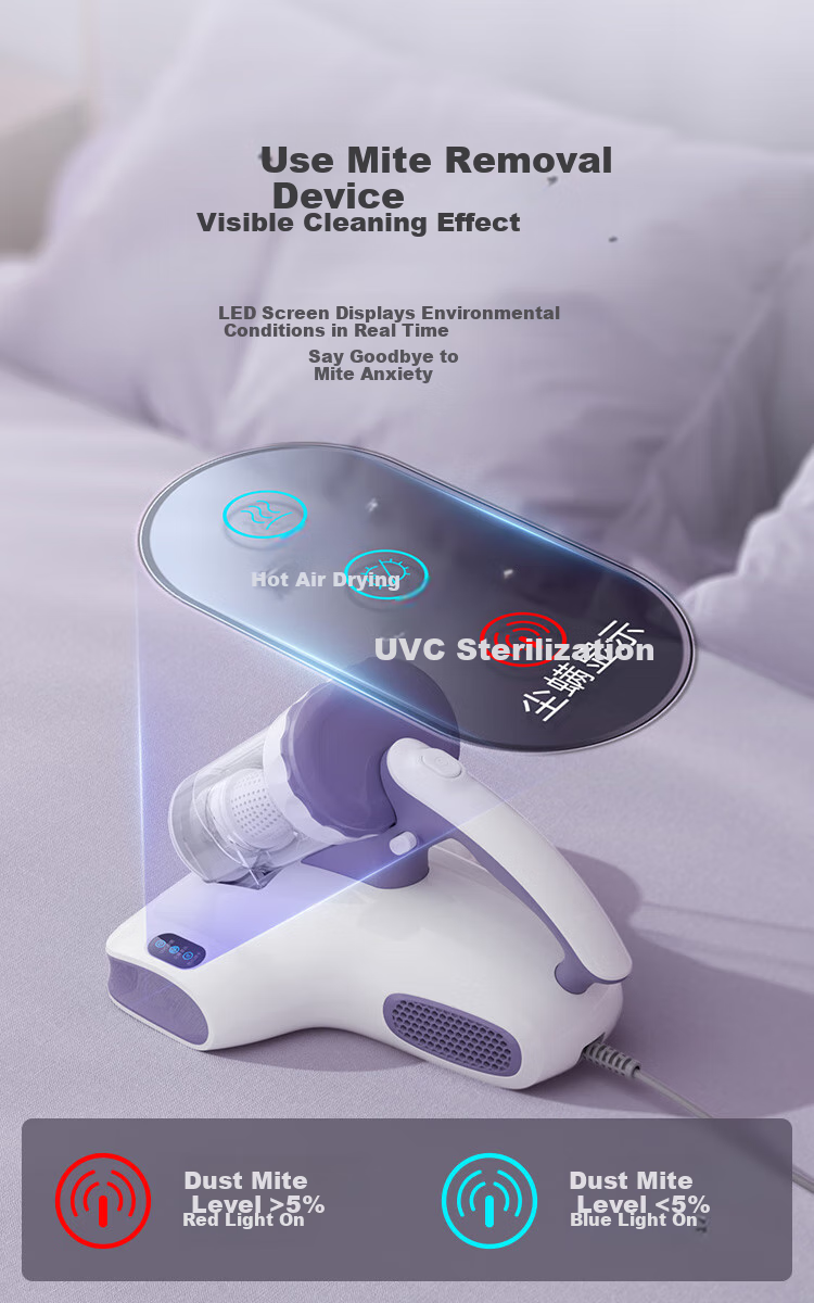 JD Original Xiaohai Pao Lite Mite Remover And Vacuum Cleaner Combo, Dual Cup Dust And Mite Separation, Smart Display Screen, Home Use Bed Mite Removal, UV Sterilization, 60°C Hot Air 5