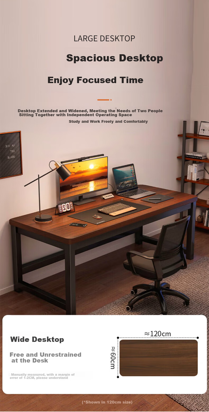 Quanpinwu Computer Desk, Home Study Writing Desk, Desktop Workstation, Simple Office Desk, Gaming Long Table 2
