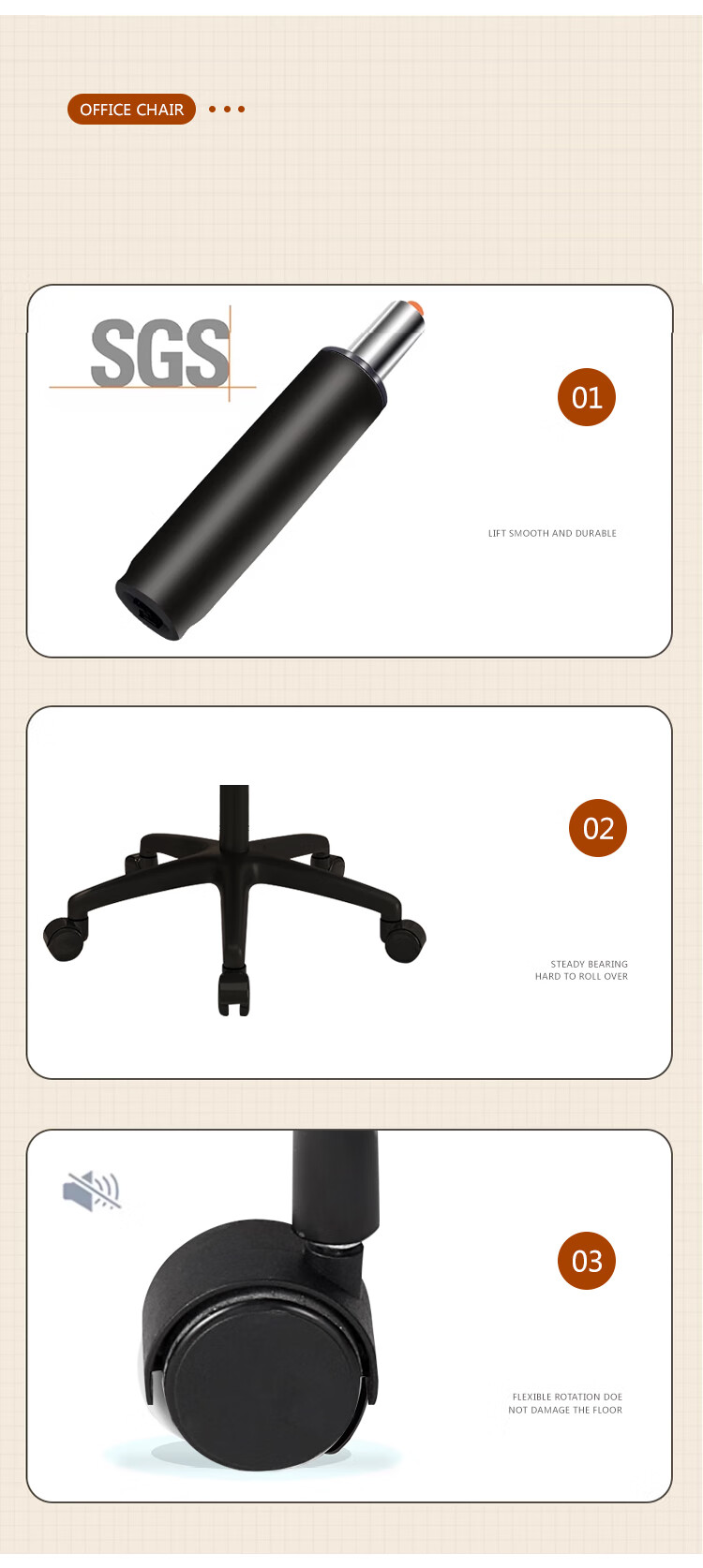 Annafu Computer Chair, Office Chair, Gaming Chair, Home Ergonomic Chair, Backrest Chair, Swivel Chair BG332, Black Legs, Orange 11