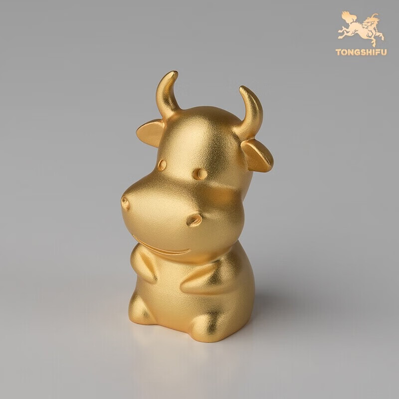 Tongshifu "Jin Yun Tian Cheng Twelve Zodiac Signs" Genuine Gold-Gilded Copper Ornament, Home Decor Craft, Twelve Zodiac Signs: Ox