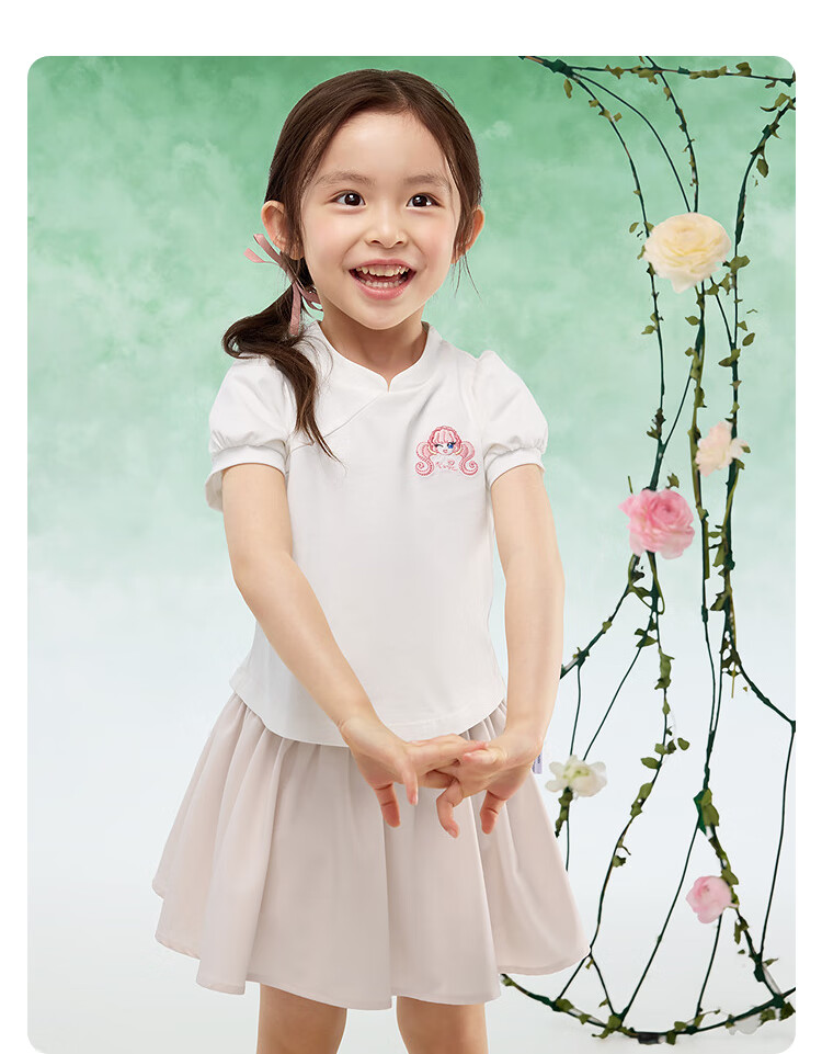 BALABALA [Baigongling IP] Children's Short-Sleeve Set, Girls' Summer Outfit, Quick-Dry And Cool-Feeling 9