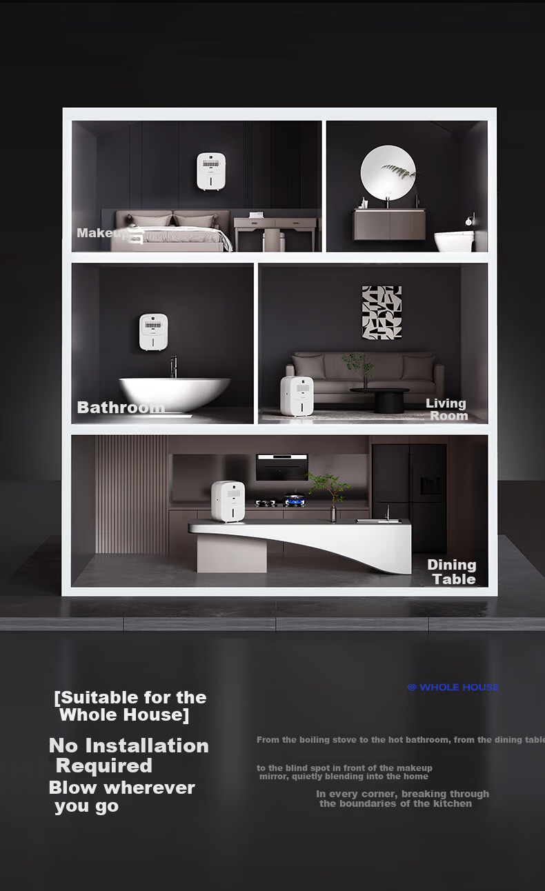 BLAUPUNKT Ice Mist Fan, Kitchen Electric Fan, Home Kitchen Cooling Device, Specialized Small Water-Cooled Air Conditioner Fan, Humidifying Fan, Cold Wind Machine, No Ice Crystal, Energy-Saving, Low Noise, Detachable And Washable, Wall-Mounted X6 10