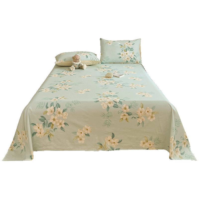 Hodo 100% Cotton Bed Sheet Single Piece 100% Xinjiang Cotton Pure Cotton Bedspread Student Dormitory Thickened Bed Cover 230*250cm Gardenia