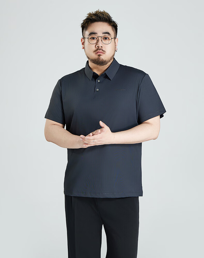 Ayoupang Summer Ice Silk Plus Size Short-Sleeve Polo Shirt, Loose Elastic Collar T-Shirt 4