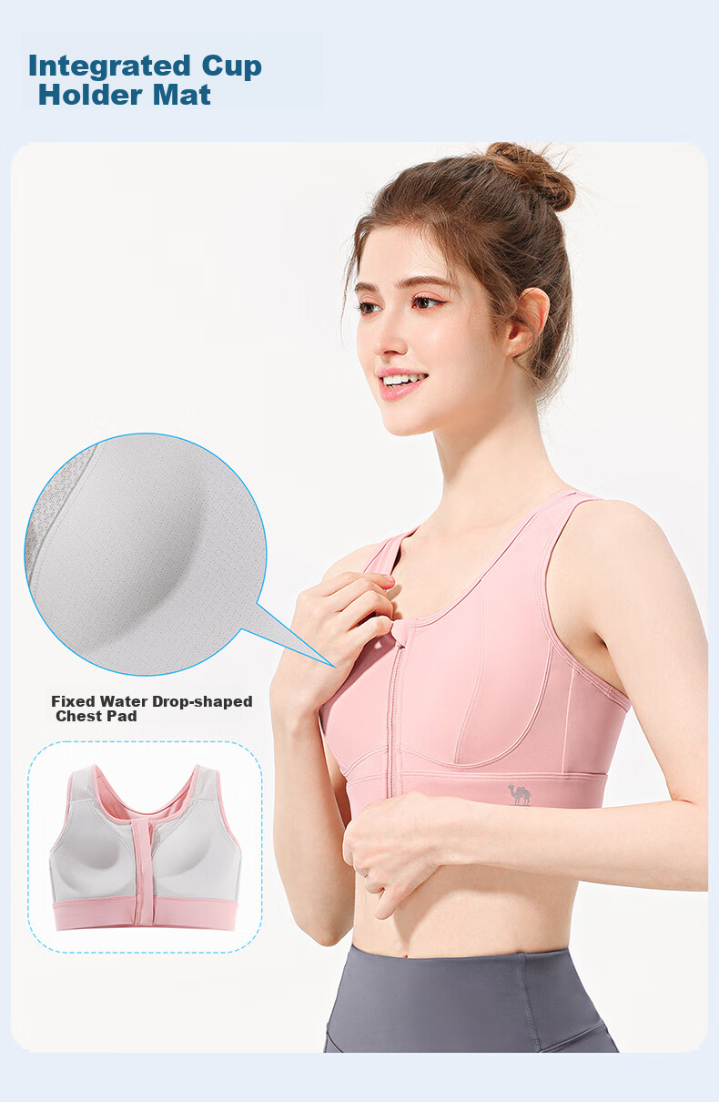 CAMEL Quick-Dry Sports Bra for Running And Fitness, One-Piece Tank Top Y25BAWL6003 Phantom Black L 9