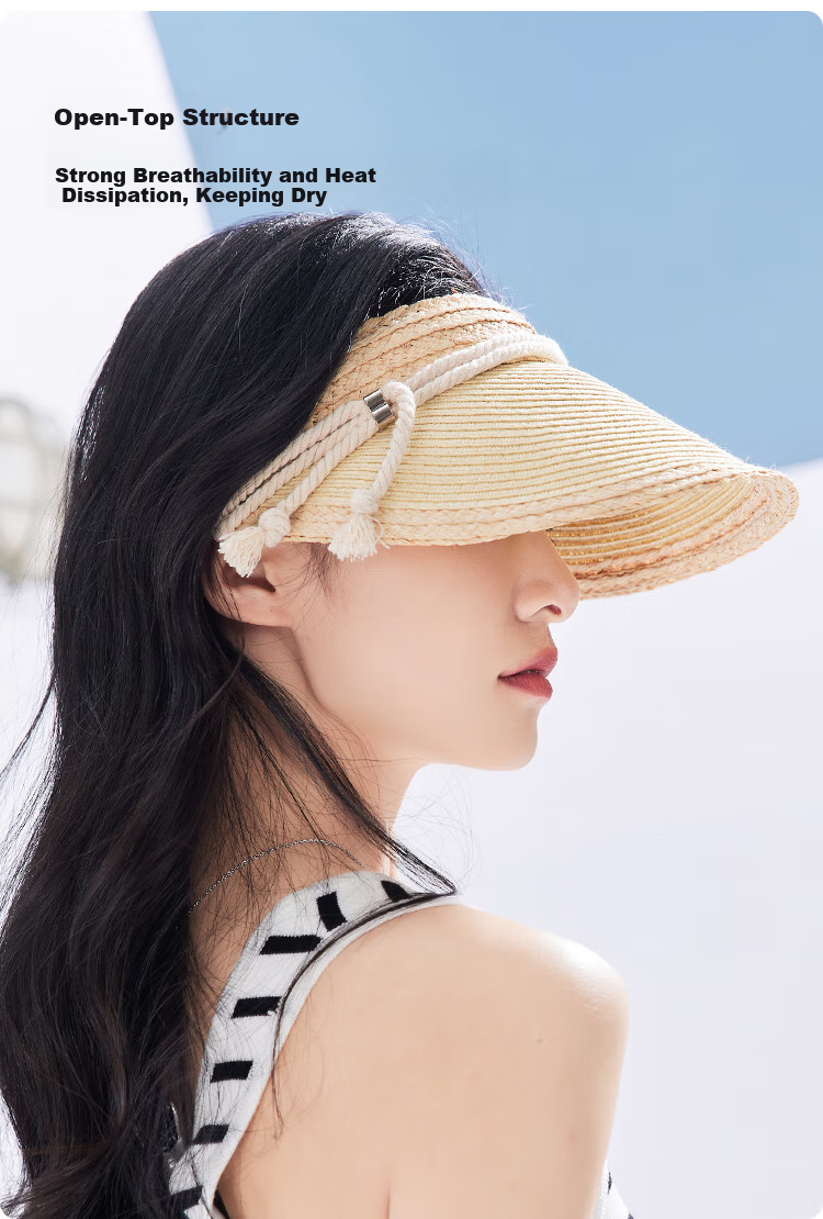 JIUMU Women's Sun Hat, Visor Cap, Straw Hat, Cool Hat, Summer Outdoor Face-Covering Hat for Women CW137 5
