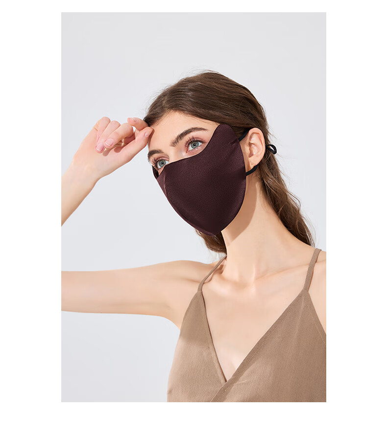 FANCET 100% Mulberry Silk Face Mask for Women Spring Summer Eye Protection Breathable UV Sun Protection Face Cover 22