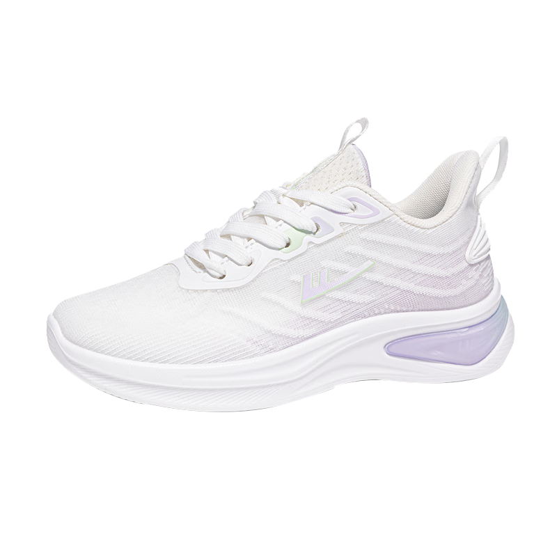 Warrior Official Women's Casual Shoes 2026 Summer Breathable Sports Shoes New Height-Increasing Comfortable Running Shoes White Purple Size 35