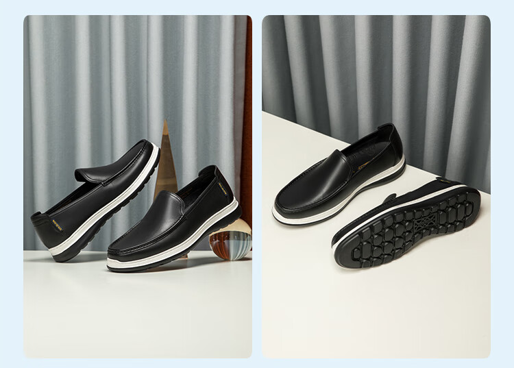 Goldlion [Clearance Sale for Out-Of Items] Men's Shoes, Same Style As in Department Stores, Slip-On Leather Shoes, Business Casual Shoes G255410134AAB Black Size 43 2