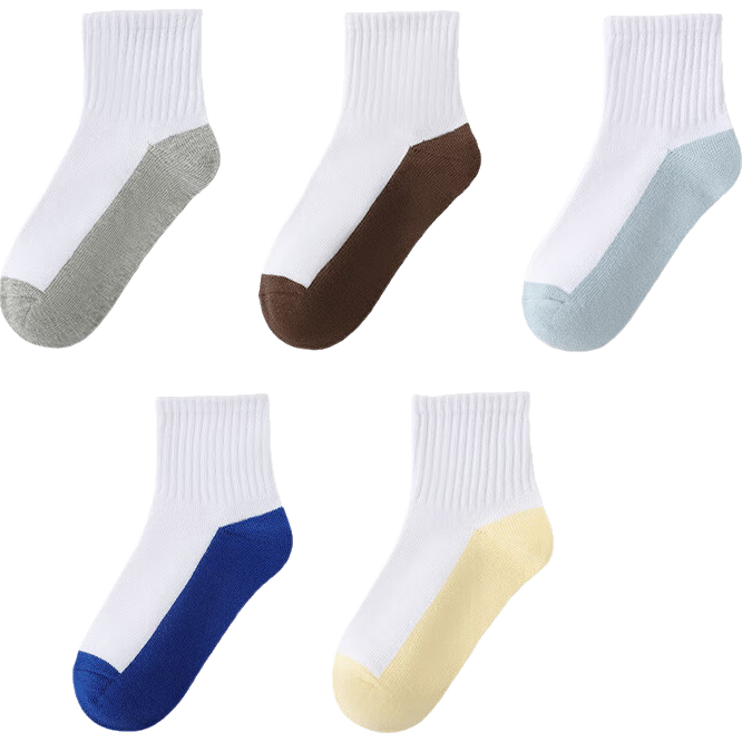 LangSha Children's Socks for Boys, Spring Autumn Winter Cotton Socks, Comfortable Breathable Mid-Calf Socks, Casual Sports Socks for Older Boys