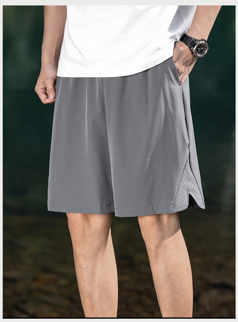 EASTERN CAMEL Sports Shorts for Men, Outdoor Moisture-Wicking Ice Silk Quick-Dry Athletic Pants, Lightweight Breathable Running Fitness Basketball Mid-Length Shorts for Me 11