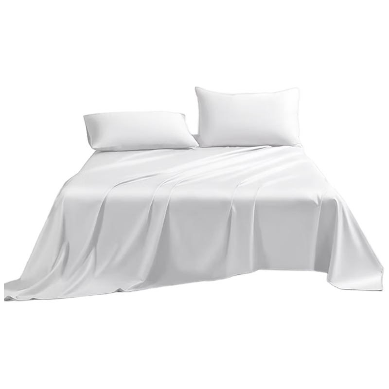 Ranpai Pure Cotton White Hotel Bed Sheet Single Piece, Class A 100-Count Long-Staple Cotton Bed Cover, 1.2-Meter Single Bed 180x230cm