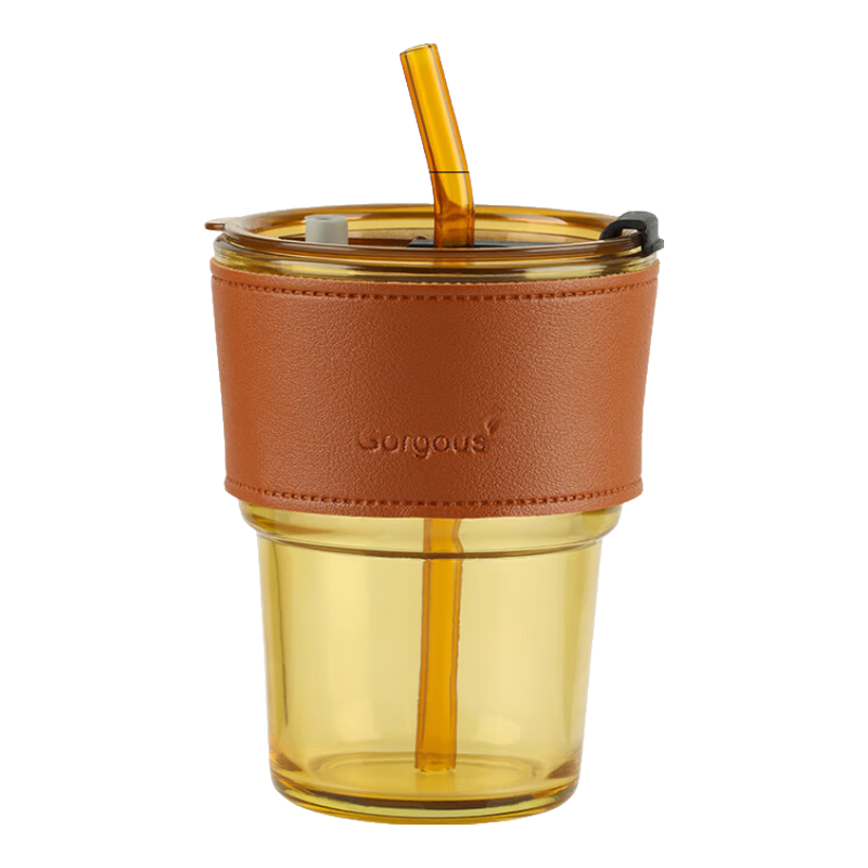 BJ Water Bottle, Glass Cup, Tea Cup, Drinking Cup, Straw Cup with Lid, Coffee And Milk Tea Cup, Hexi Color Bamboo Joint Cup