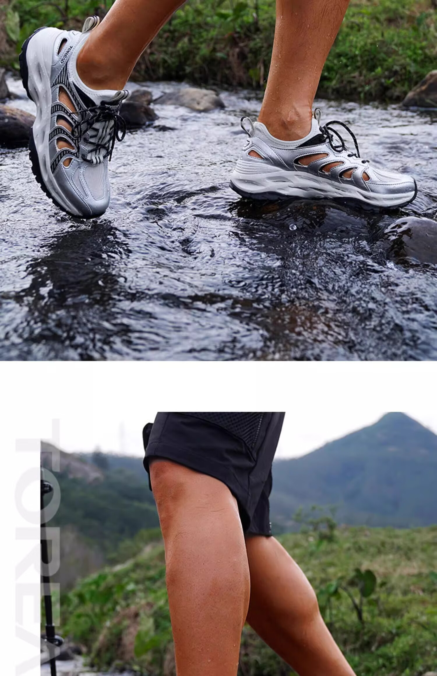 TOREAD Outdoor Non-Slip Breathable Hiking Shoes for Stream Trekking And Water Wading, Beige And Black - Men's Size 40 16
