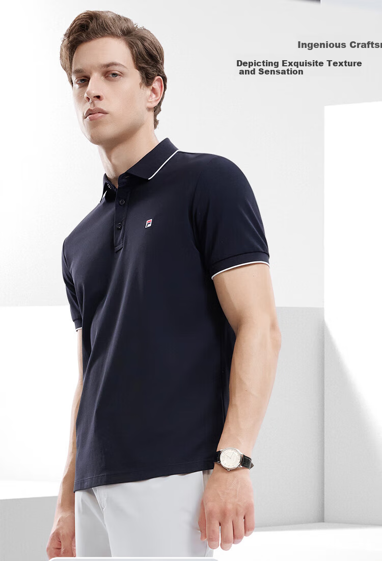 FILA Official Men's Polo Shirt 2026 Summer Cooling Short Sleeve Breathable Casual Business Top 8