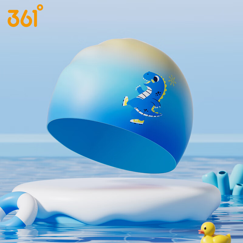 Детская шапочка для плавания 361°, силиконовая, водонепроницаемая, с защитой ушей, для мальчиков и девочек, размер универсальный