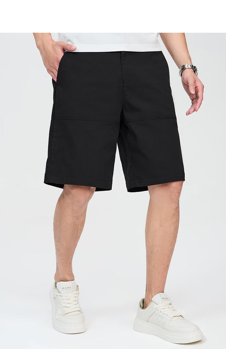 DANCING WOLVES [Cool Sensory Solorona] Summer Split Design Trendy Versatile Casual Shorts for Men, 001 Black, Size 38 8