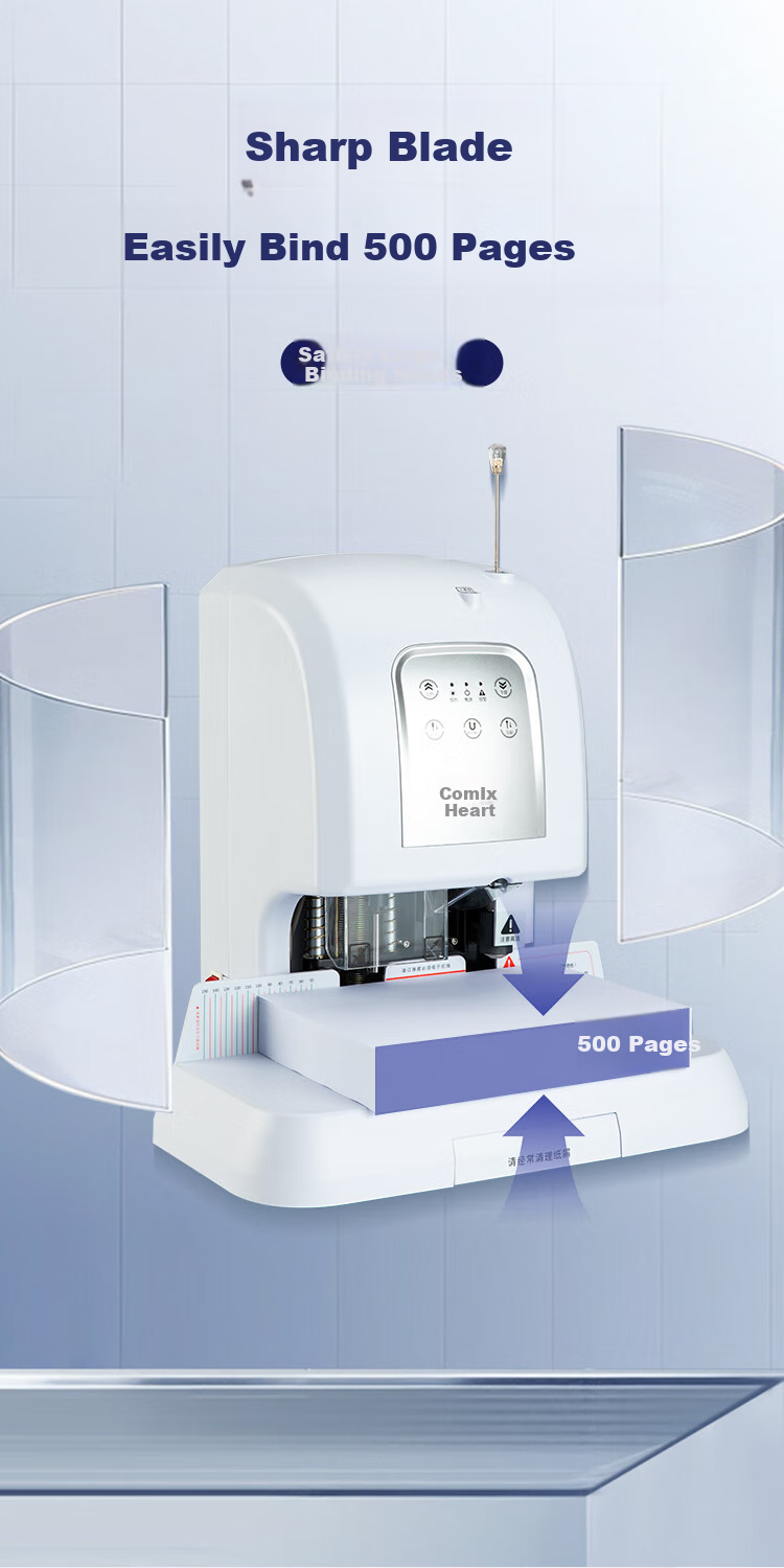 COMIX Laser Positioning Accounting Voucher Fully Automatic Binding Machine, Bill And Tender Punched Machine, Intelligent Touch Financial Binder, Binding Thickness 50mm, CM-5008 5