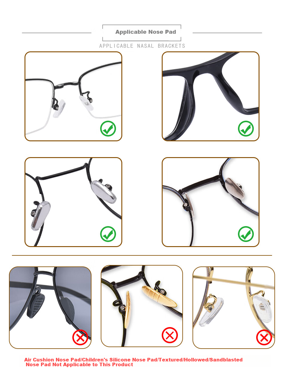 SooGree Glasses Anti-Slip Nose Pads, Sponge Fixing Device Accessories, Nose Sleeves, High Adhesive Pads, Pressure Relief Marks, Heightening, Anti-Fall 8