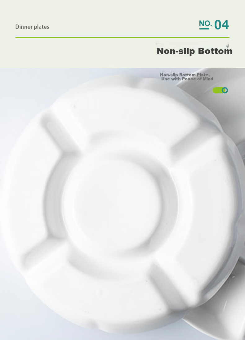 AOmeiyou Ceramic Plates, Divided Dining Plates, Low-Calorie Plates, Postpartum Meal Plates, Student Fast Food Plates, Braised Meat And Vegetable Plates, Dried Fruit And Fruit Salad Plates 6
