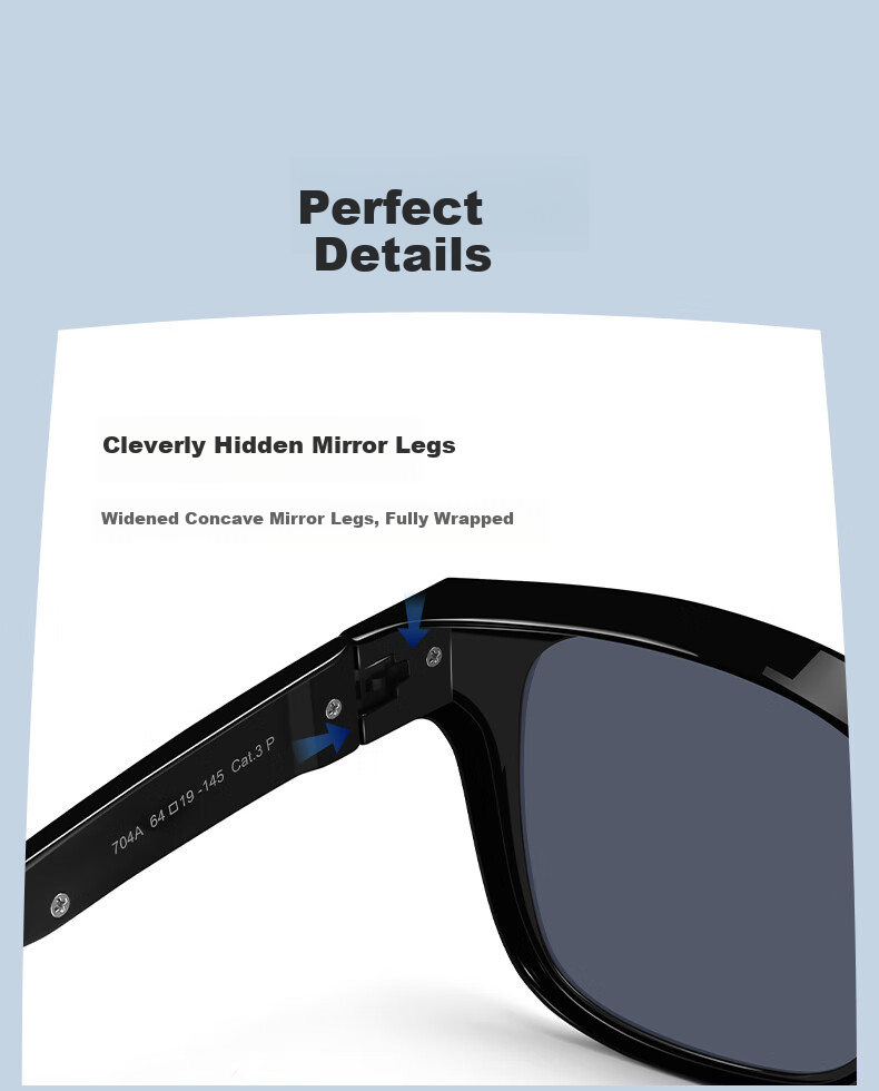 HLA Sunglasses Clip-On for Myopia Glasses, Foldable Polarized Sunglasses for Men And Women, Driving UV Protectio 7